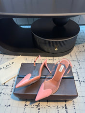 ALAIA HIGH SLINGBACK 25S 90 MM IN PINK CALFSKIN