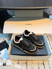 CHANEL 26S CHUNKY SNEAKERS IN BLACK FABRIC AND SUEDE