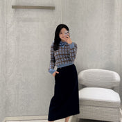 DIOR 26S PLAID SWEATER WITH BOW 1063