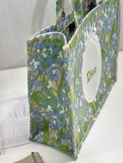 DIOR 26S BOOK TOTE BAG 42 IN  MUTICOLOR BAYADERE FABRIC