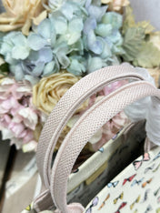 DIOR 26S MINI BOOK TOTE 26 IN BEIGE WHITE BOW PRINT WOVEN FABRIC