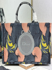 DIOR 26S LARGE BOOK TOTE 42 IN MULTICOLOR WOVEN FABRIC