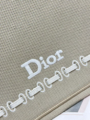 DIOR 26S LARGE BOOK TOTE 42 IN BEIGE WOVEN FABRIC