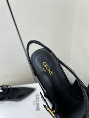 JUDY DOUBLE STRAP MARY JANE SLINGBACK IN BLACK PATENT CALFSKIN