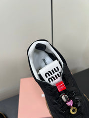 TYRE SNEAKERS IN BLACK TECHNICAL FABRIC AND SUEDE WITH STICKER