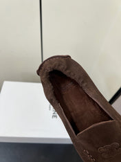 CELINE 26S MAILLON TRIOMPHE LOAFER IN DARK BROWN SUEDE