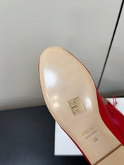 CELINE 26S MINIMAL LACE-UP SHOES IN RED CALFSKIN