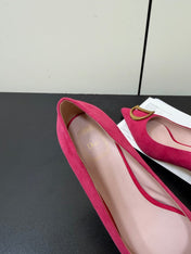 DIOR 26S POINTED-TOE HIGH HEELS 35MM IN RASPBERRY RED SUEDE GOLD HARDWARE