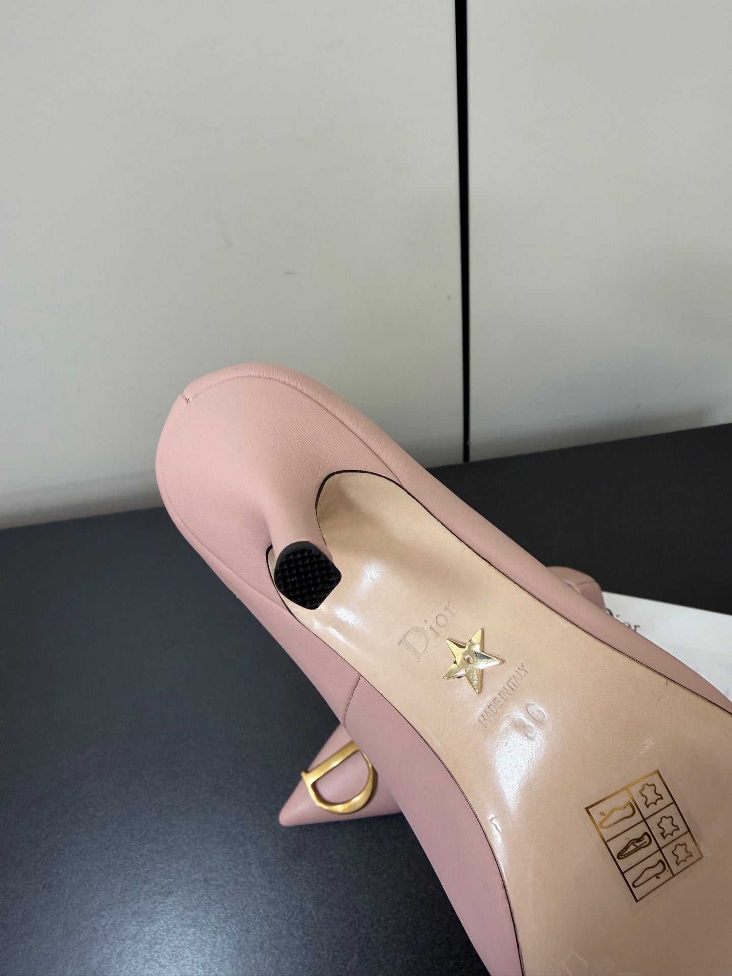 DIOR 26S POINTED-TOE HIGH HEELS 70MM IN PINK CALFSKIN GOLD HARDWARE