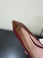 DIOR 26S POINTED-TOE HIGH HEELS 70MM IN DARK RED CALFSKIN GOLD HARDWARE