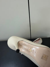 DIOR 26S POINTED-TOE HIGH HEELS 70MM IN CREAM WHITE CALFSKIN GOLD HARDWARE