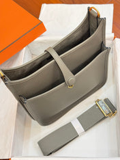 HM 26S EVELYNE BAG 23MM IN GRAY GRAINED CALFSKIN