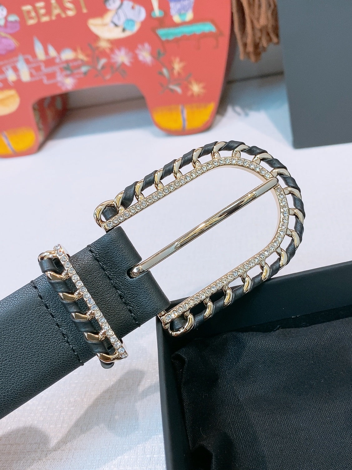 CHANEL 26S BELT 30 MM IN BLACK CALFSKIN 632138