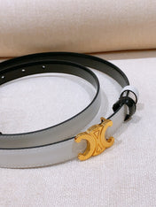 CELINE 26S REVERSIBLE BELT 18 MM IN WHITE AND BLACK CALFSKIN 656086