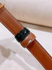 CELINE 26S REVERSIBLE BELT 18 MM IN BLACK AND BROWN CALFSKIN 656090