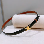 CELINE 26S REVERSIBLE BELT 18 MM IN BLACK AND BROWN CALFSKIN 656090