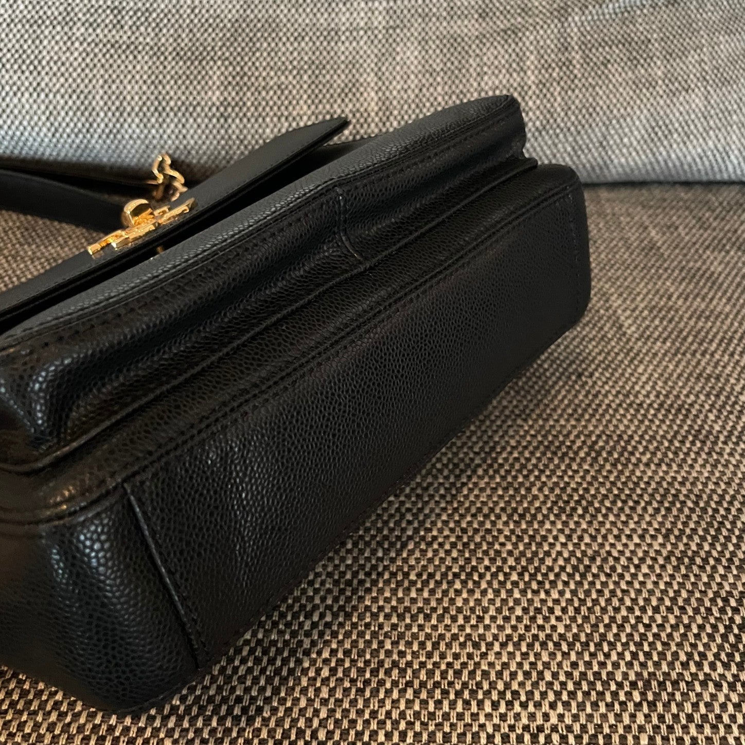 CHANEL 26S FLAP SHOULDER BAG 26 IN BLACK CAVIAR CALFSKIN GOLD HARDWARE