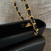 CHANEL 26S FLAP SHOULDER BAG 26 IN BLACK CAVIAR CALFSKIN GOLD HARDWARE