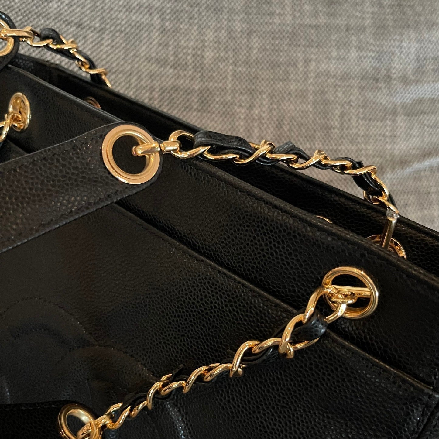 CHANEL 26S FLAP SHOULDER BAG 26 IN BLACK CAVIAR CALFSKIN GOLD HARDWARE