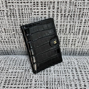 CHANEL 26S WALLET 14 IN BLACK CROCODILE-EMBOSSED CALFSKIN