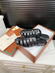 LP KAEDE SANDALS BLACK CALFSKIN