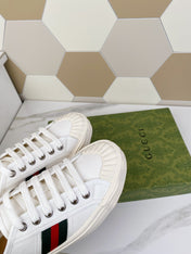 GG JULIO SNEAKER WITH WEB WHITE CANVAS