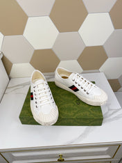 GG JULIO SNEAKER WITH WEB WHITE CANVAS