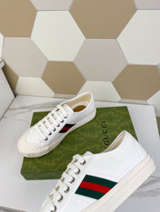 GG JULIO SNEAKER WITH WEB WHITE CANVAS