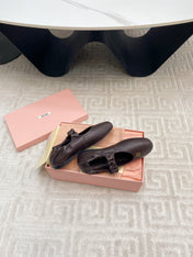 MARY JANE FLATS IN ESPRESSO SMOOTH LAMBSKIN