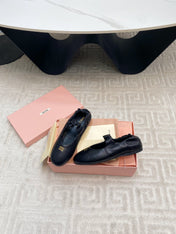 MARY JANE FLATS IN BLACK SMOOTH LAMBSKIN