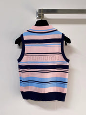 MIUMIU 26S SLEEVELESS KNIT POLO TOP STYLE 1124