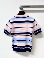 MIUMIU 26S SHORT-SLEEVED KNIT POLO SHIRT STYLE 1123