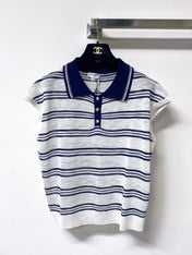 CHANEL 26S SHORT-SLEEVED KNIT POLO SHIRT STYLE 1178