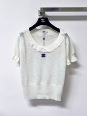 CHANEL 26S SLEEVELESS POLO KNIT TOP STYLE 1140