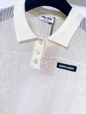 MIUMIU 26S KNIT SHORT SLEEVE POLO SHIRT 1219
