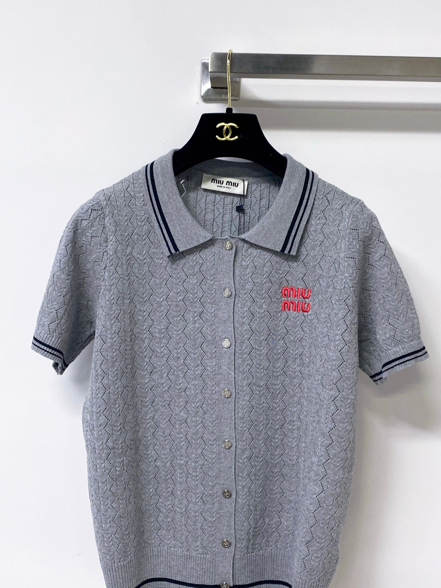 MIUMIU 26S KNIT POLO TOP 1248
