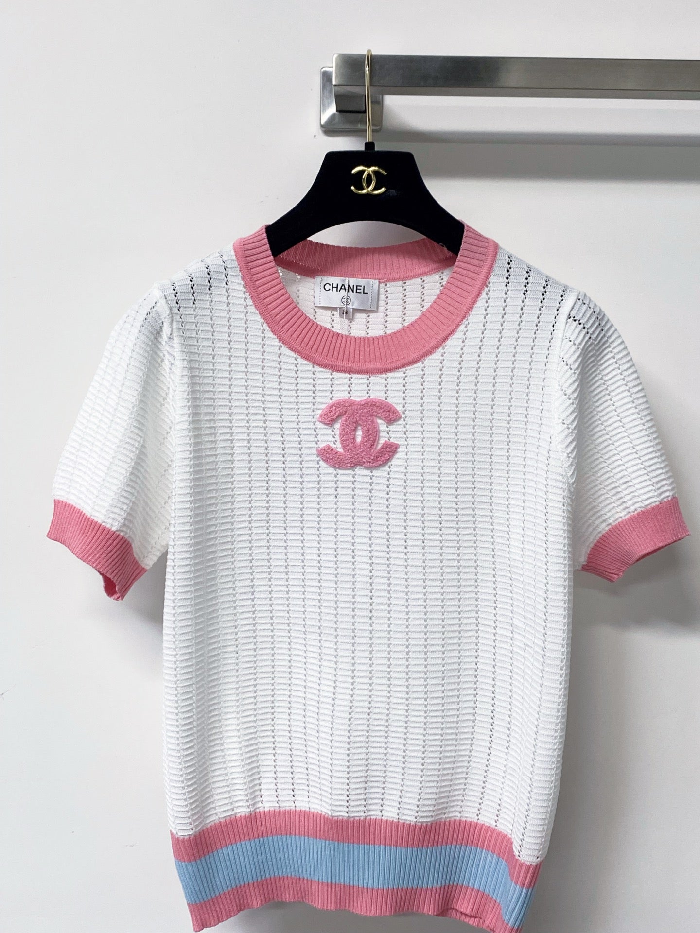 CHANEL 26S SHORT SLEEVE KNIT TOP STYLE 1244