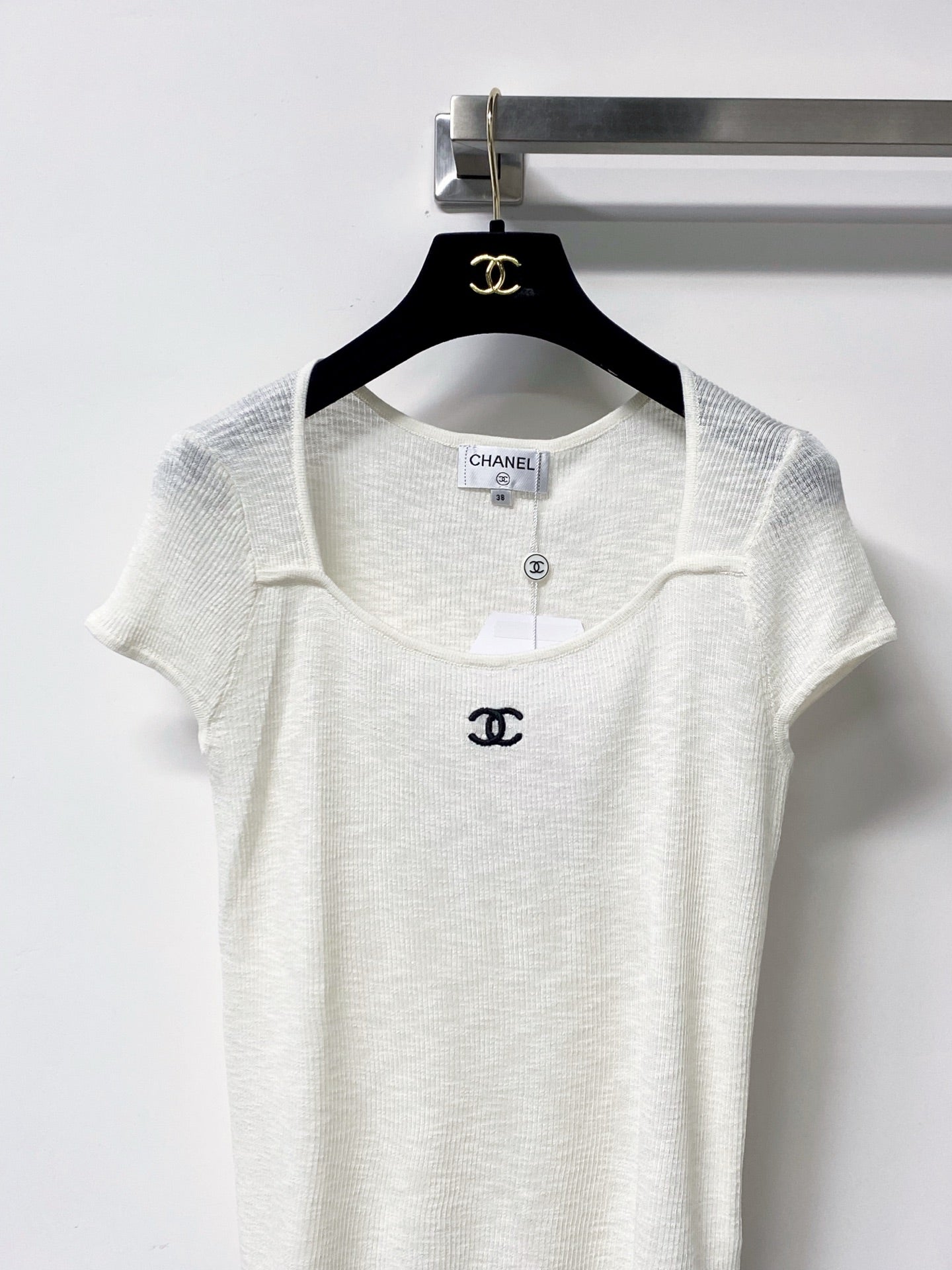 CHANEL 26S KNIT SHORT SLEEVE TOP STYLE 1256