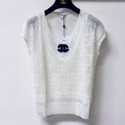 CHANEL 26S KNIT V-NECK TOP STYLE 1271