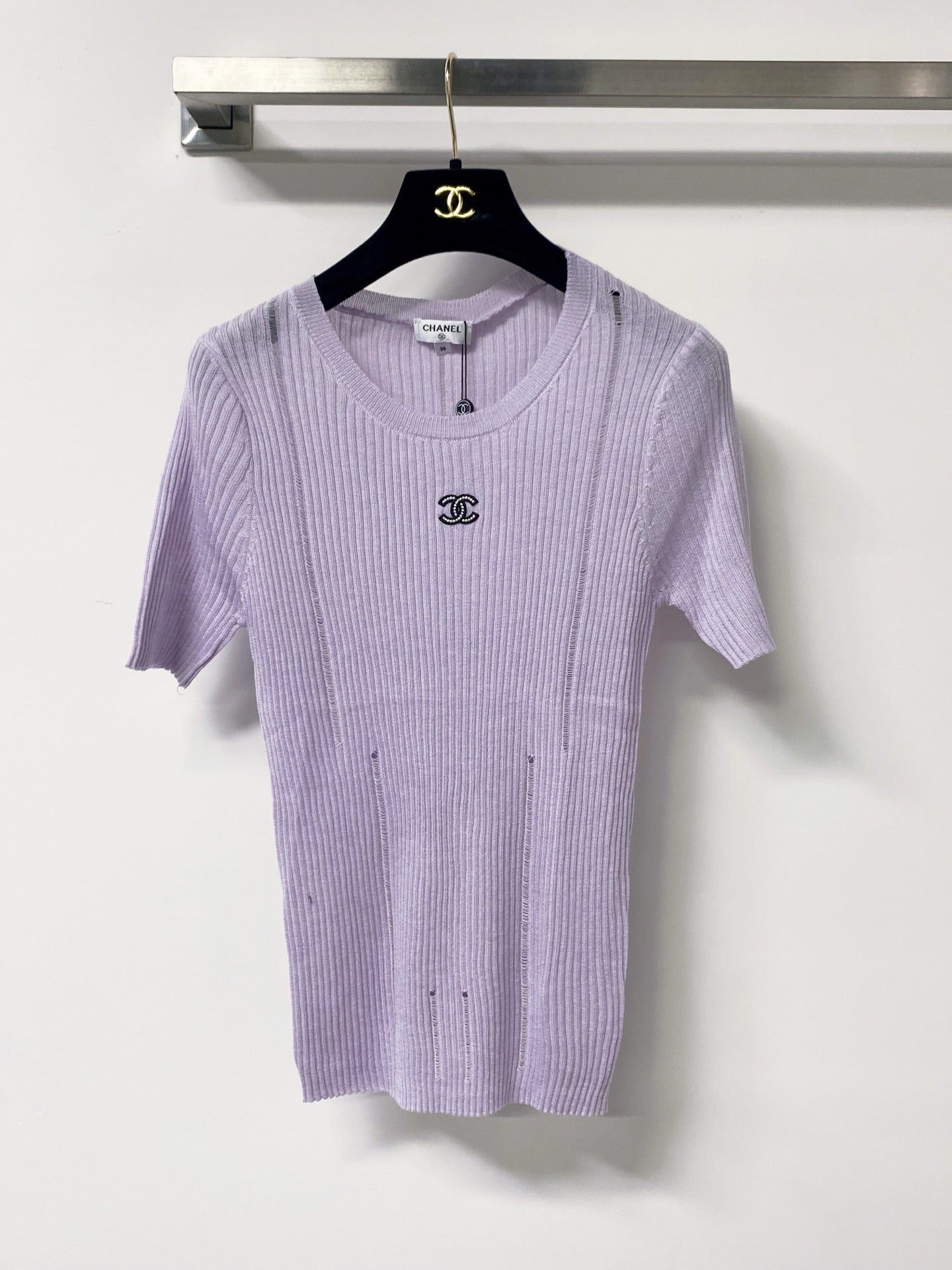 CHANEL 26S SHORT-SLEEVE KNIT TOP 1305