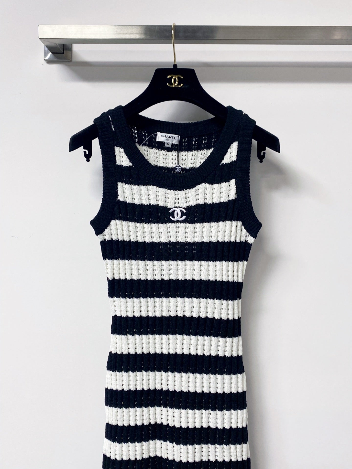 CHANEL 26S STRIPED KNIT DRESS 1297