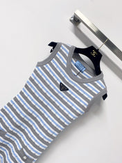 PRADA 26S SLEEVELESS STRIPED KNIT DRESS 1188