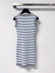 PRADA 26S SLEEVELESS STRIPED KNIT DRESS 1188