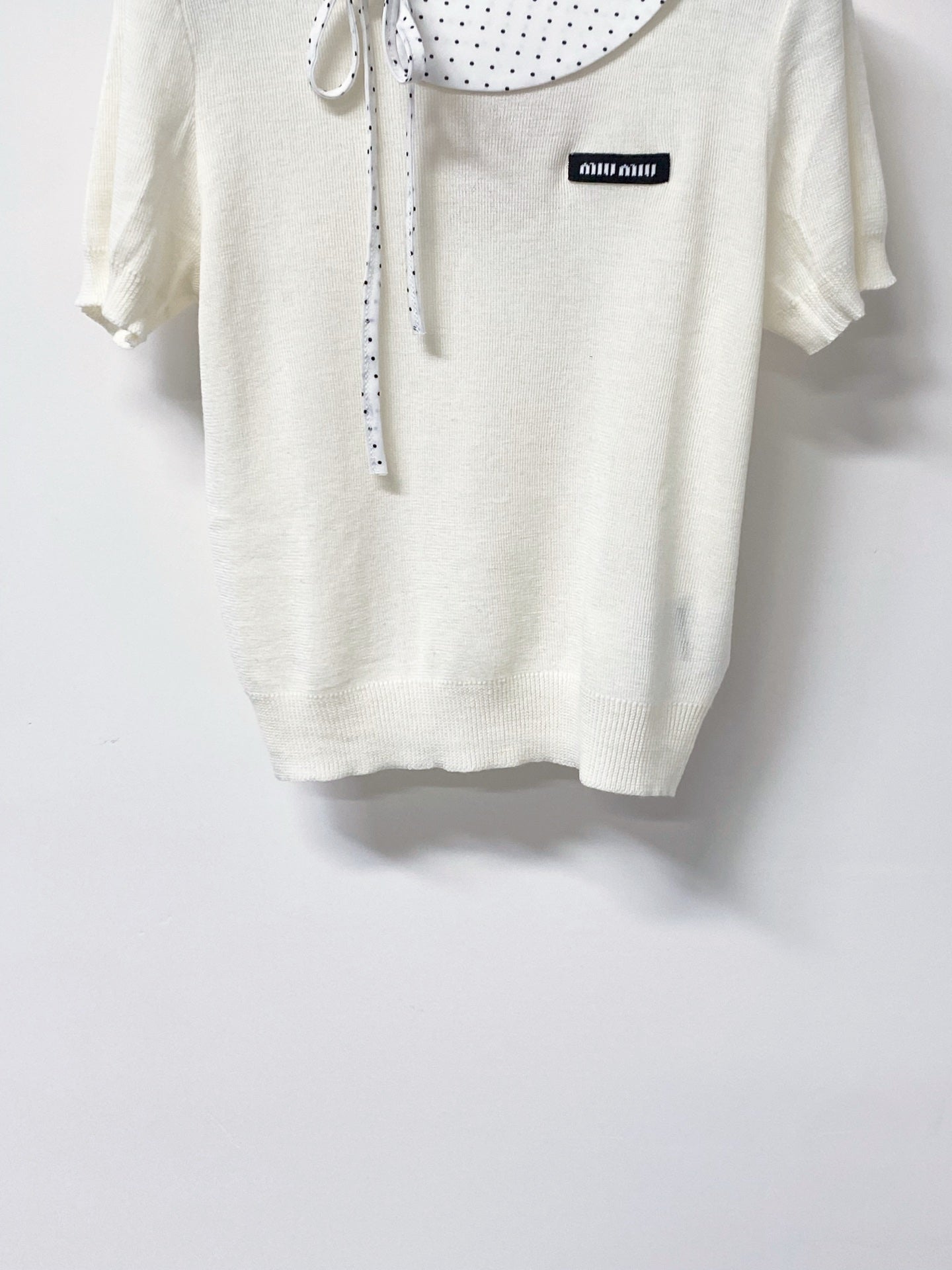 MIUMIU 26S SHORT-SLEEVE KNIT TOP 1454