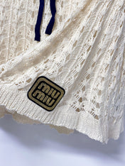 MIUMIU 26S OPEN-KNIT ZIP-UP CARDIGAN & SHORTS SET 1458