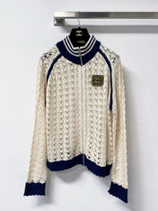 MIUMIU 26S OPEN-KNIT ZIP-UP CARDIGAN & SHORTS SET 1458