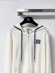 MIUMIU 26S ZIP-UP HOODED KNIT CARDIGAN 1462