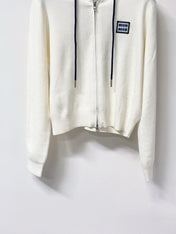 MIUMIU 26S ZIP-UP HOODED KNIT CARDIGAN 1462