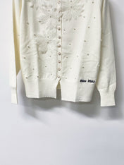 MIUMIU 26S EMBELLISHED FLORAL KNIT CARDIGAN 1449