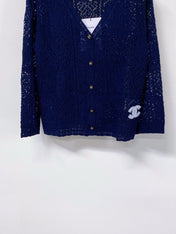 CHANEL 26S LACE KNIT V-NECK CARDIGAN 1524
